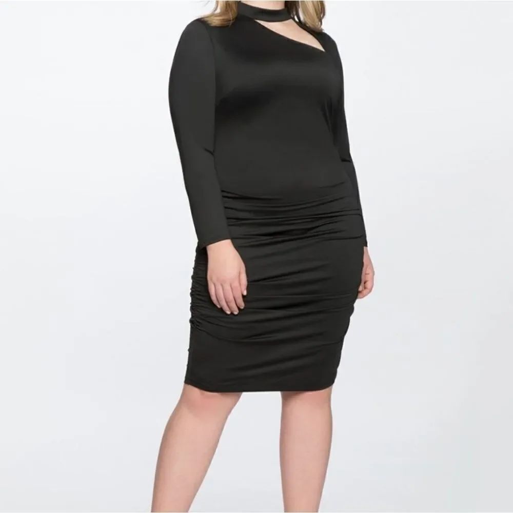 EloquiiโCutoutโMockโNeckโDress